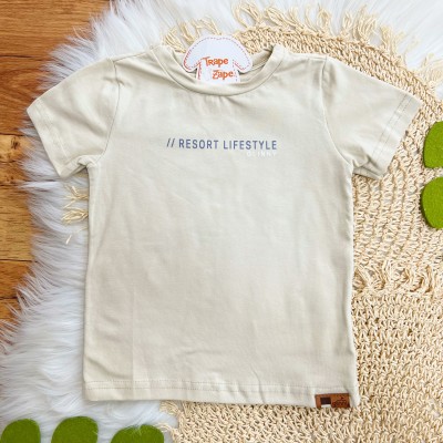 Conj. Camiseta Resort Lifestyle e Bermuda - Areia e Azul Jeans